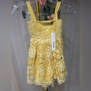 Aqua Girl Yellow Lace Dress Girls 4/5 XXS NWT